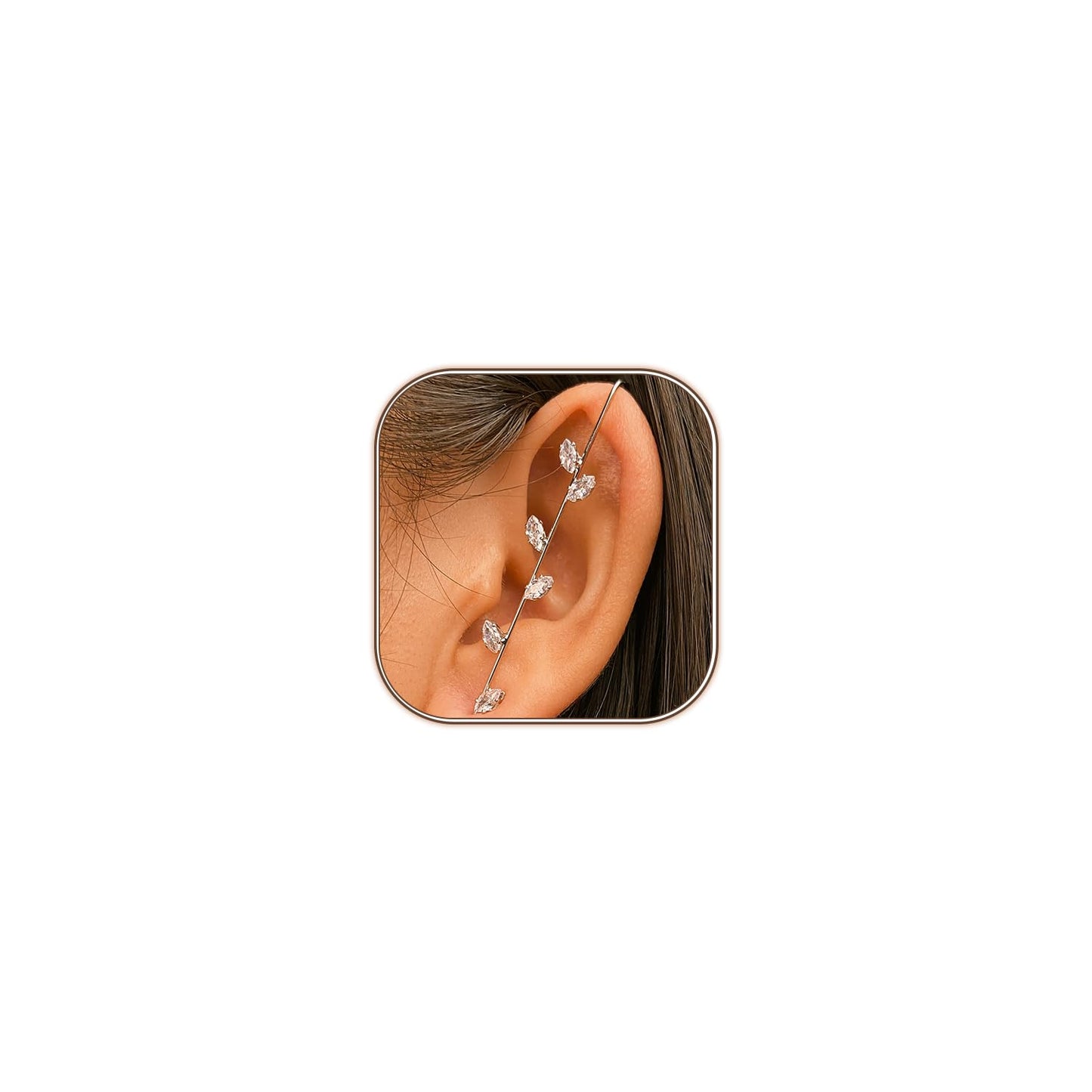Vintage Ear Wrap Crawler Hook Earrings – Crystal CZ Ear Cuff Climbers | LiaLush