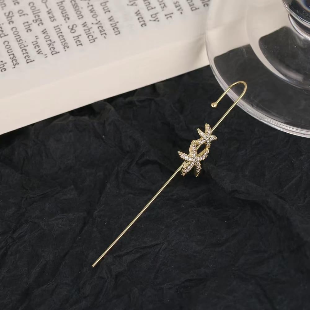 Vintage Ear Wrap Crawler Hook Earrings – Crystal CZ Ear Cuff Climbers | LiaLush