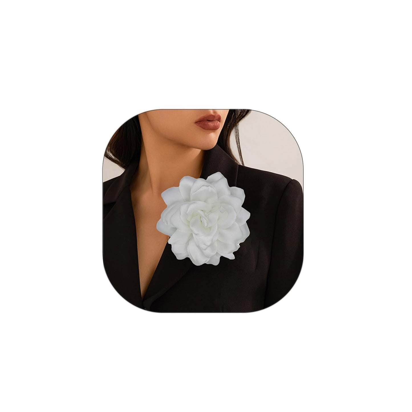 LiaLush Handmade Satin Rose Flower Brooch – Large Floral Pin for Wedding, Party & Everyday Style | 4.72in