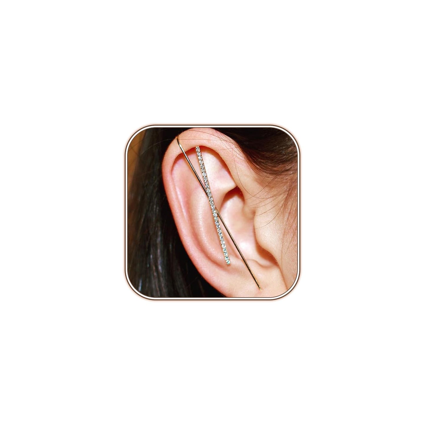 Vintage Ear Wrap Crawler Hook Earrings – Crystal CZ Ear Cuff Climbers | LiaLush