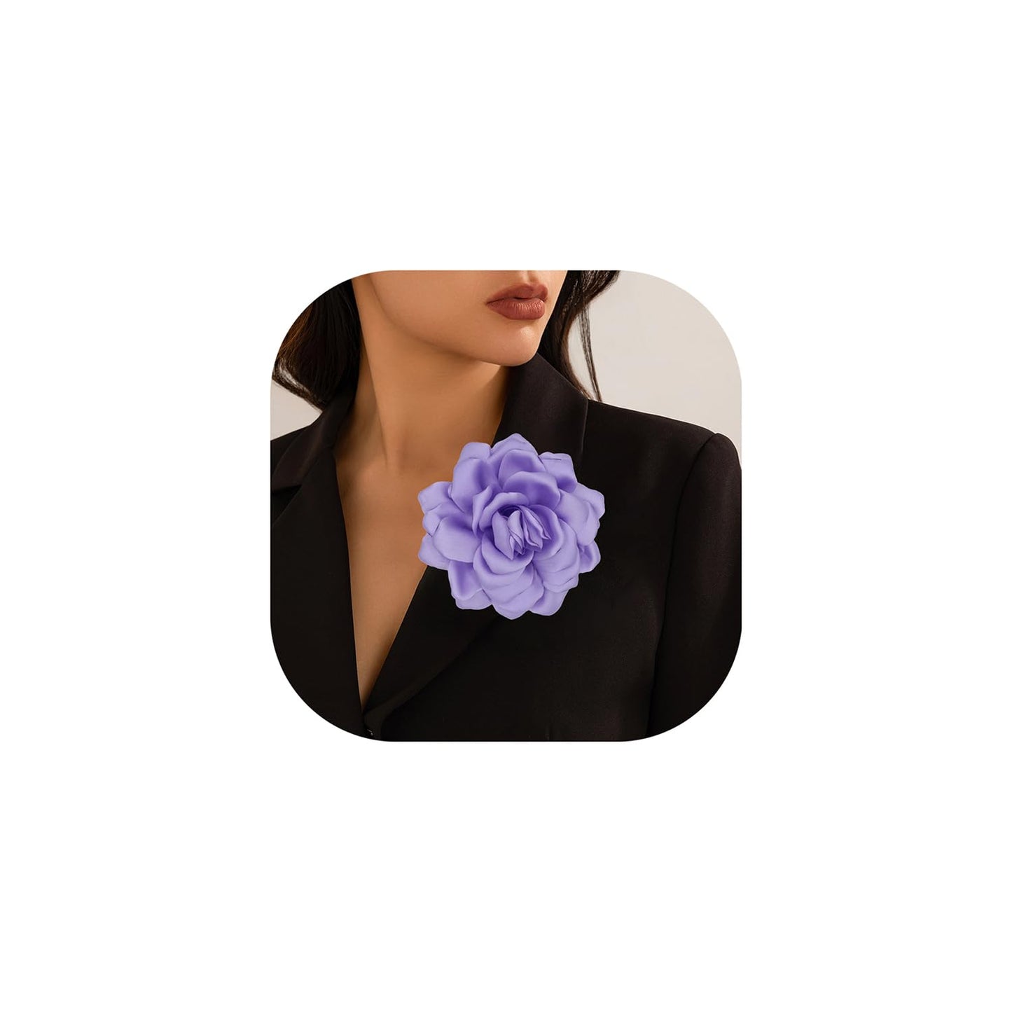 LiaLush Handmade Satin Rose Flower Brooch – Large Floral Pin for Wedding, Party & Everyday Style | 4.72in