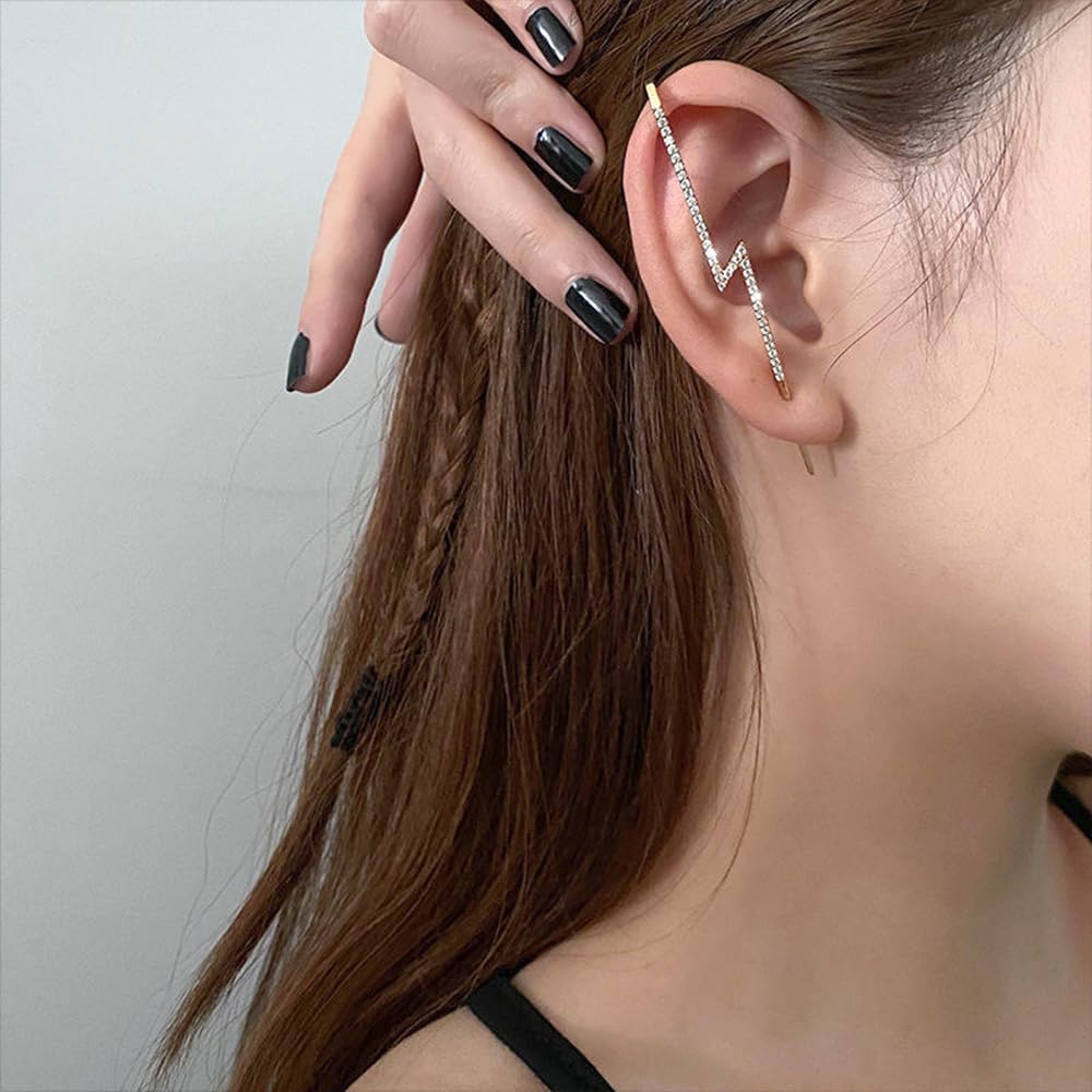 Vintage Ear Wrap Crawler Hook Earrings – Crystal CZ Ear Cuff Climbers | LiaLush