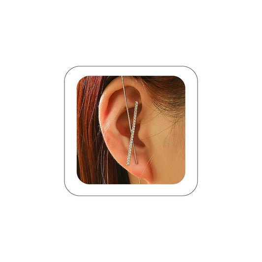 Vintage Ear Wrap Crawler Hook Earrings – Crystal CZ Ear Cuff Climbers | LiaLush