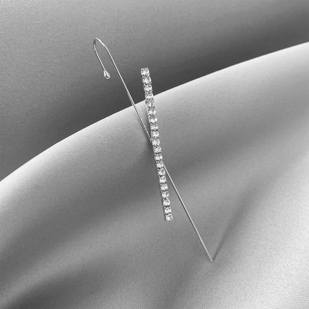 Vintage Ear Wrap Crawler Hook Earrings – Crystal CZ Ear Cuff Climbers | LiaLush