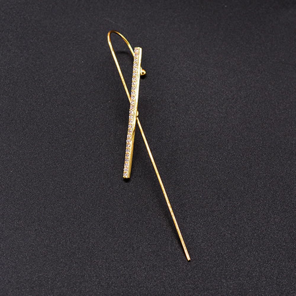 Vintage Ear Wrap Crawler Hook Earrings – Crystal CZ Ear Cuff Climbers | LiaLush
