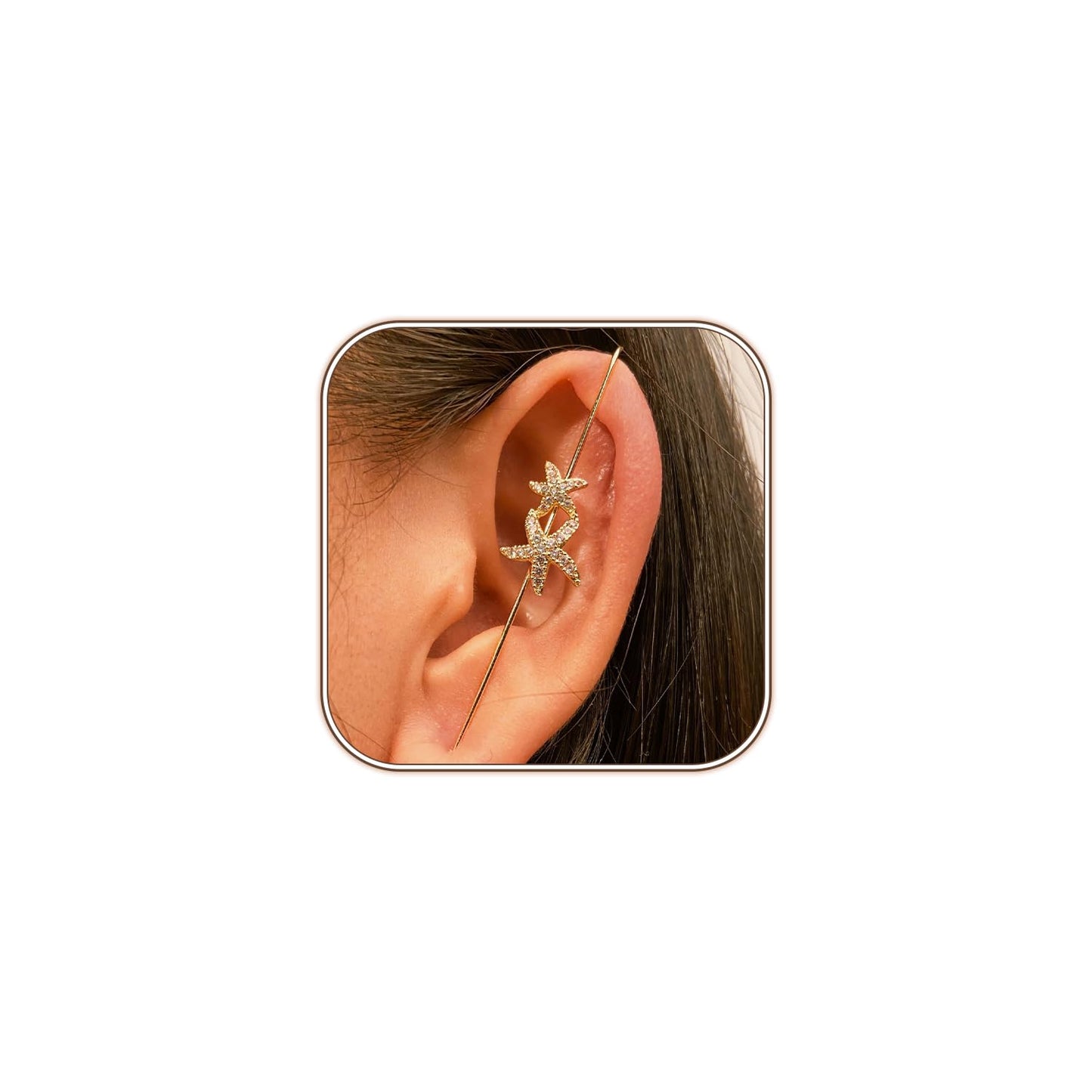 Vintage Ear Wrap Crawler Hook Earrings – Crystal CZ Ear Cuff Climbers | LiaLush
