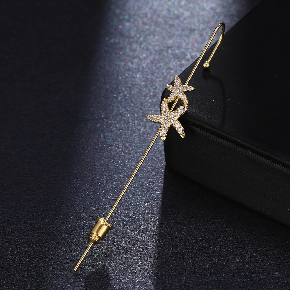 Vintage Ear Wrap Crawler Hook Earrings – Crystal CZ Ear Cuff Climbers | LiaLush