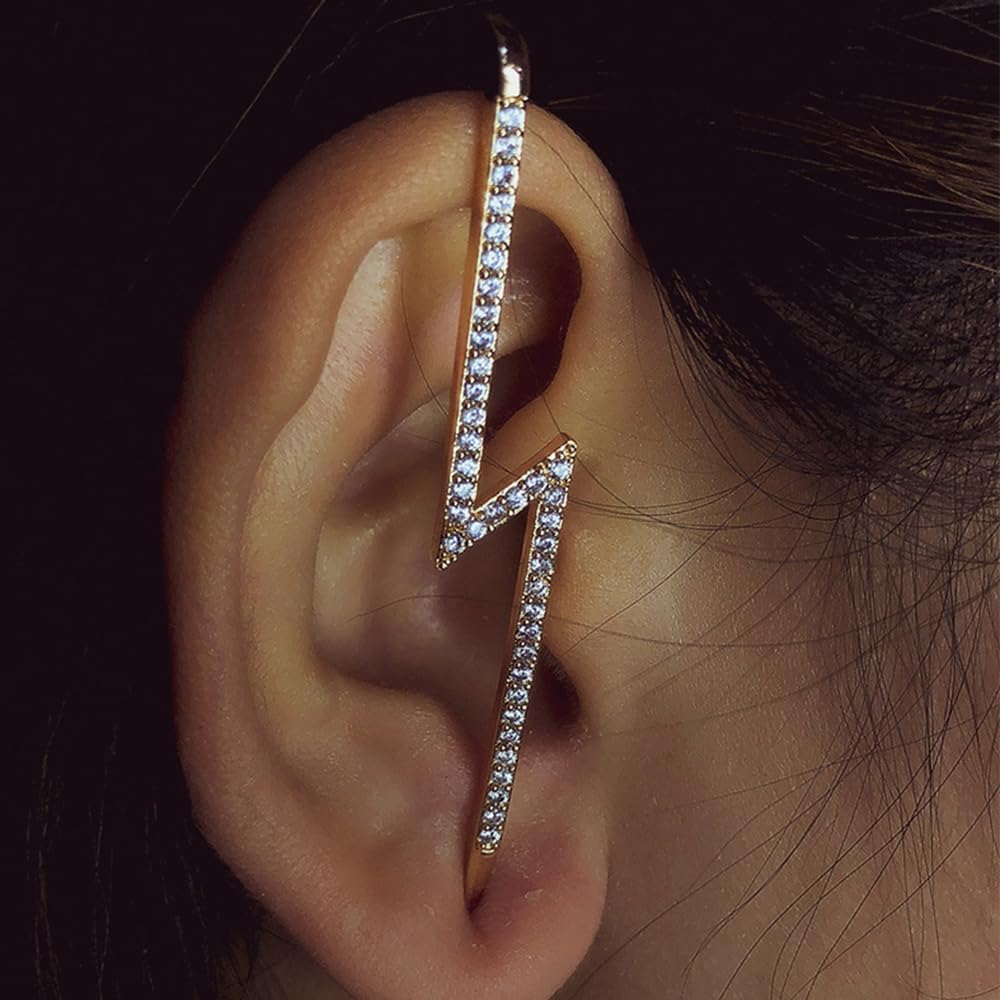 Vintage Ear Wrap Crawler Hook Earrings – Crystal CZ Ear Cuff Climbers | LiaLush