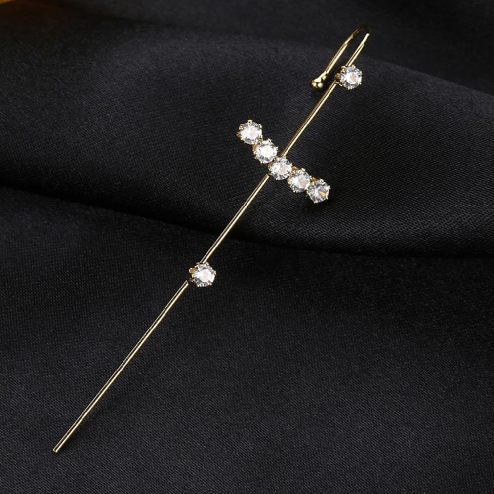 Vintage Ear Wrap Crawler Hook Earrings – Crystal CZ Ear Cuff Climbers | LiaLush