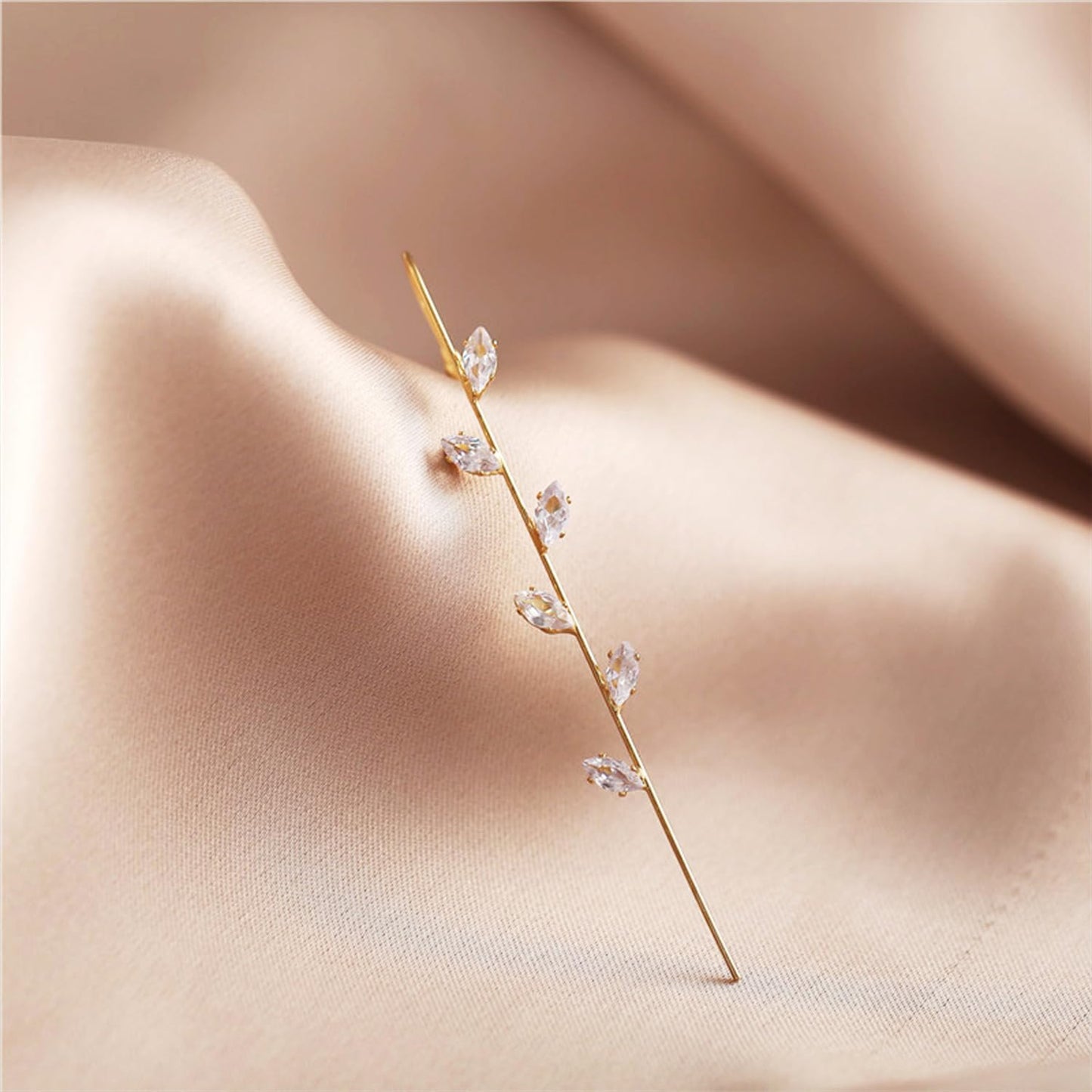 Vintage Ear Wrap Crawler Hook Earrings – Crystal CZ Ear Cuff Climbers | LiaLush