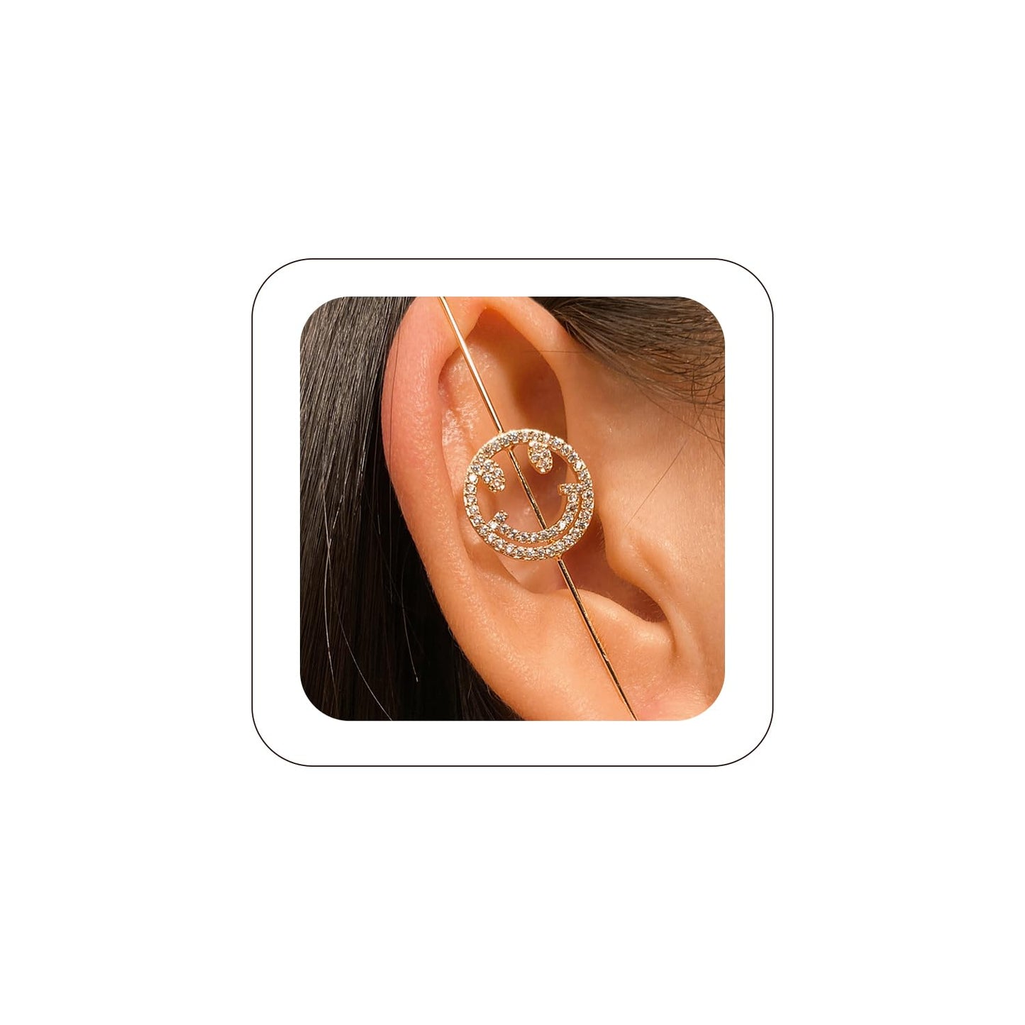 Vintage Ear Wrap Crawler Hook Earrings – Crystal CZ Ear Cuff Climbers | LiaLush