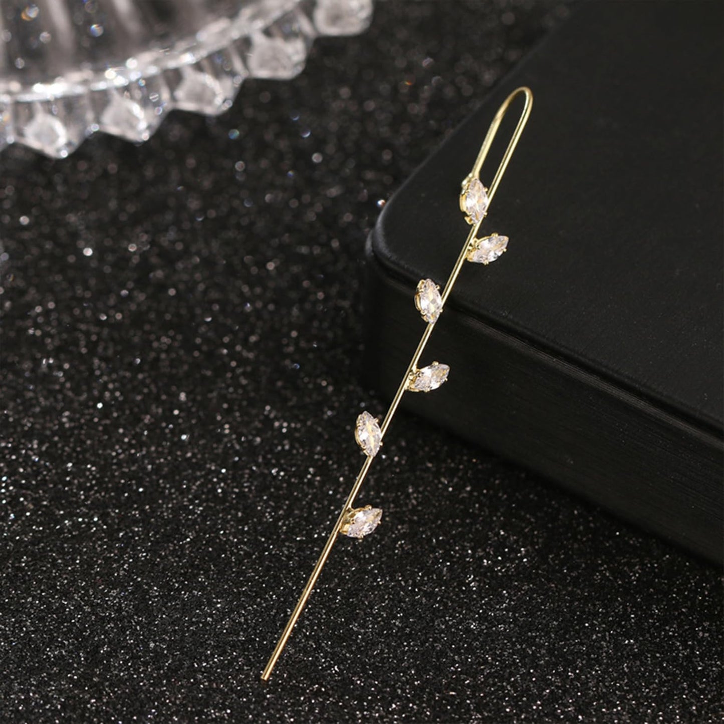 Vintage Ear Wrap Crawler Hook Earrings – Crystal CZ Ear Cuff Climbers | LiaLush