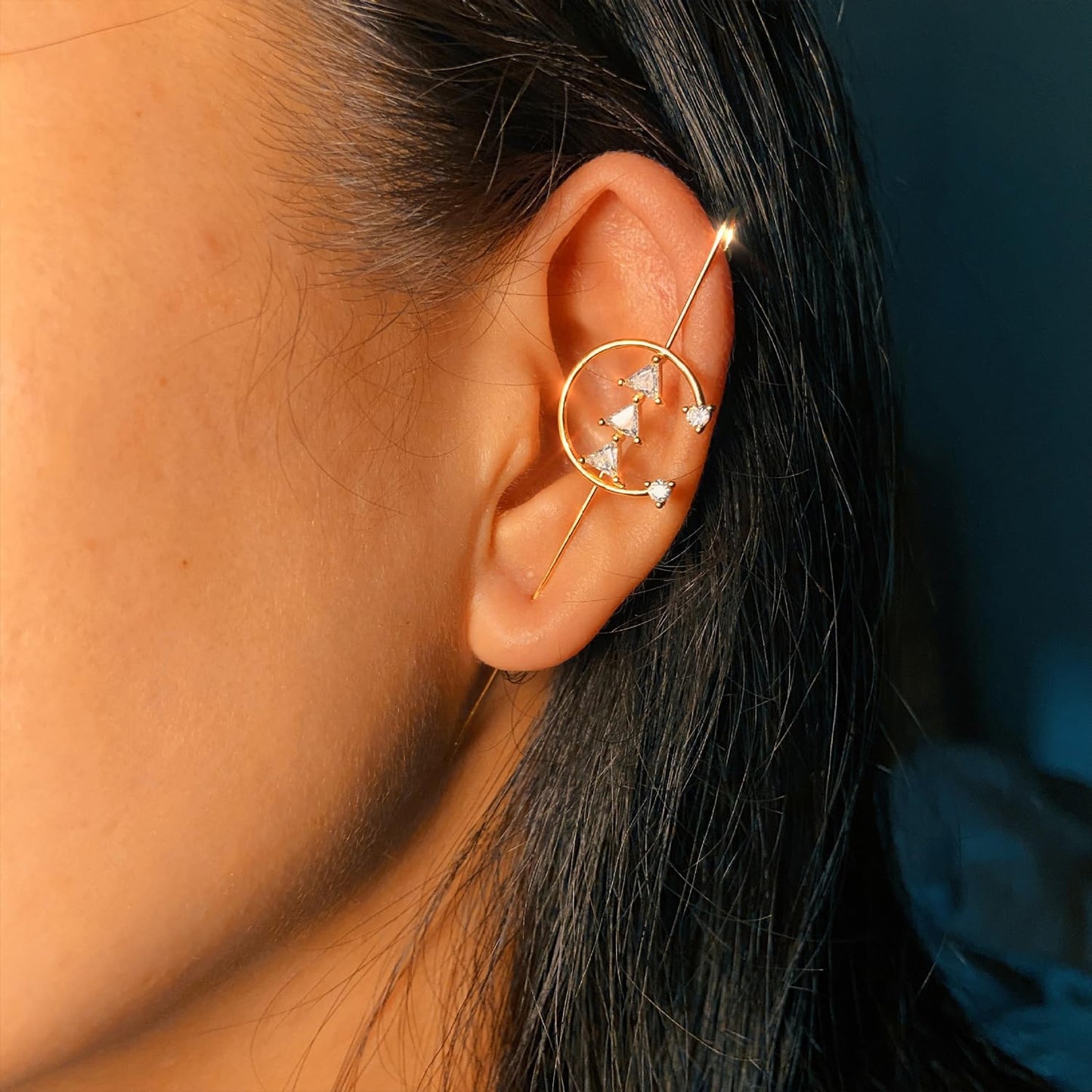 Vintage Ear Wrap Crawler Hook Earrings – Crystal CZ Ear Cuff Climbers | LiaLush
