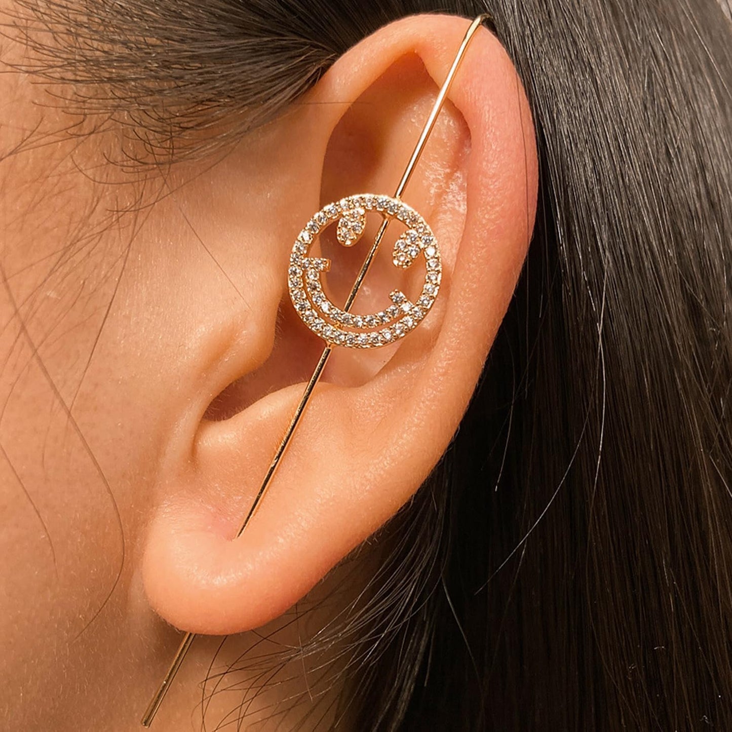 Vintage Ear Wrap Crawler Hook Earrings – Crystal CZ Ear Cuff Climbers | LiaLush