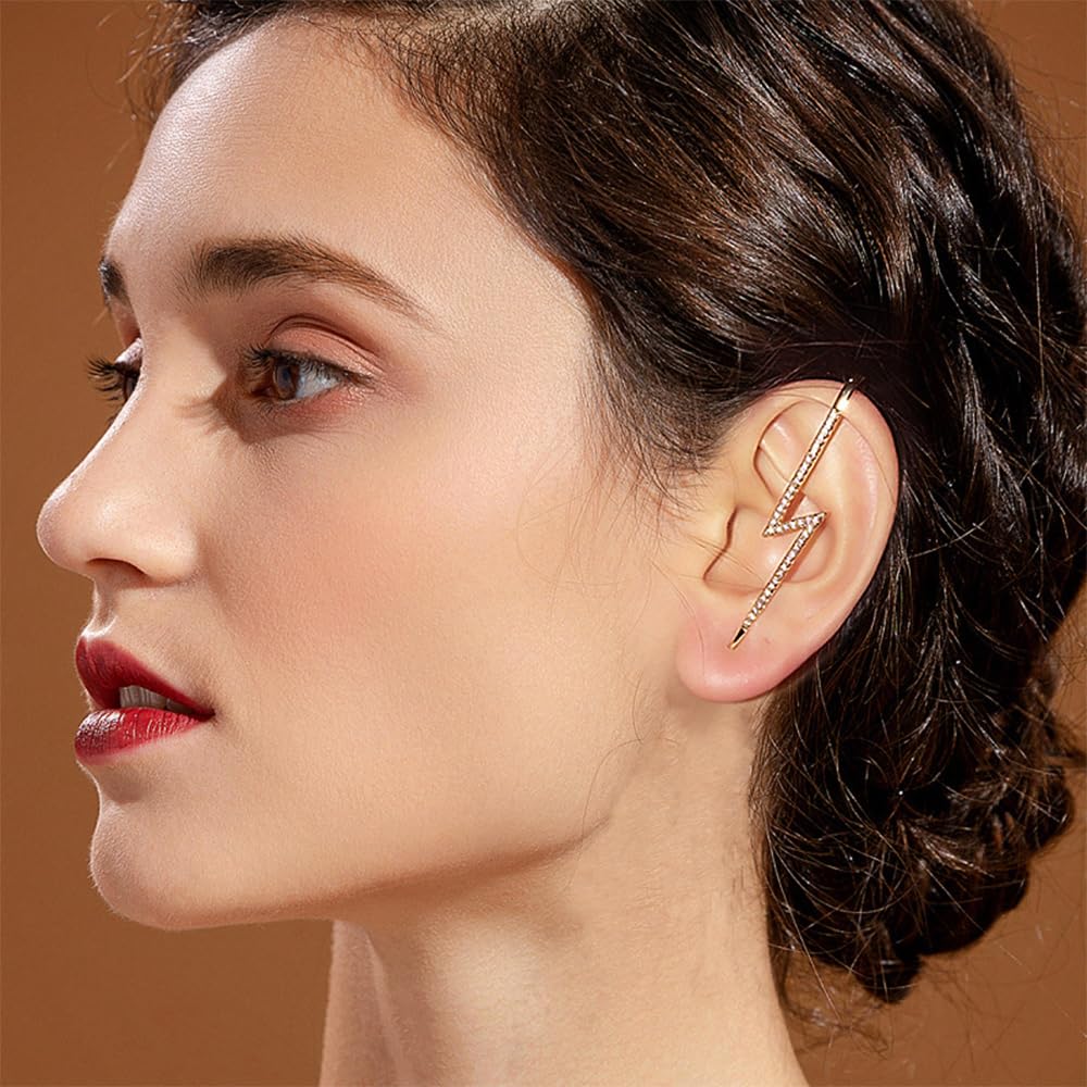 Vintage Ear Wrap Crawler Hook Earrings – Crystal CZ Ear Cuff Climbers | LiaLush