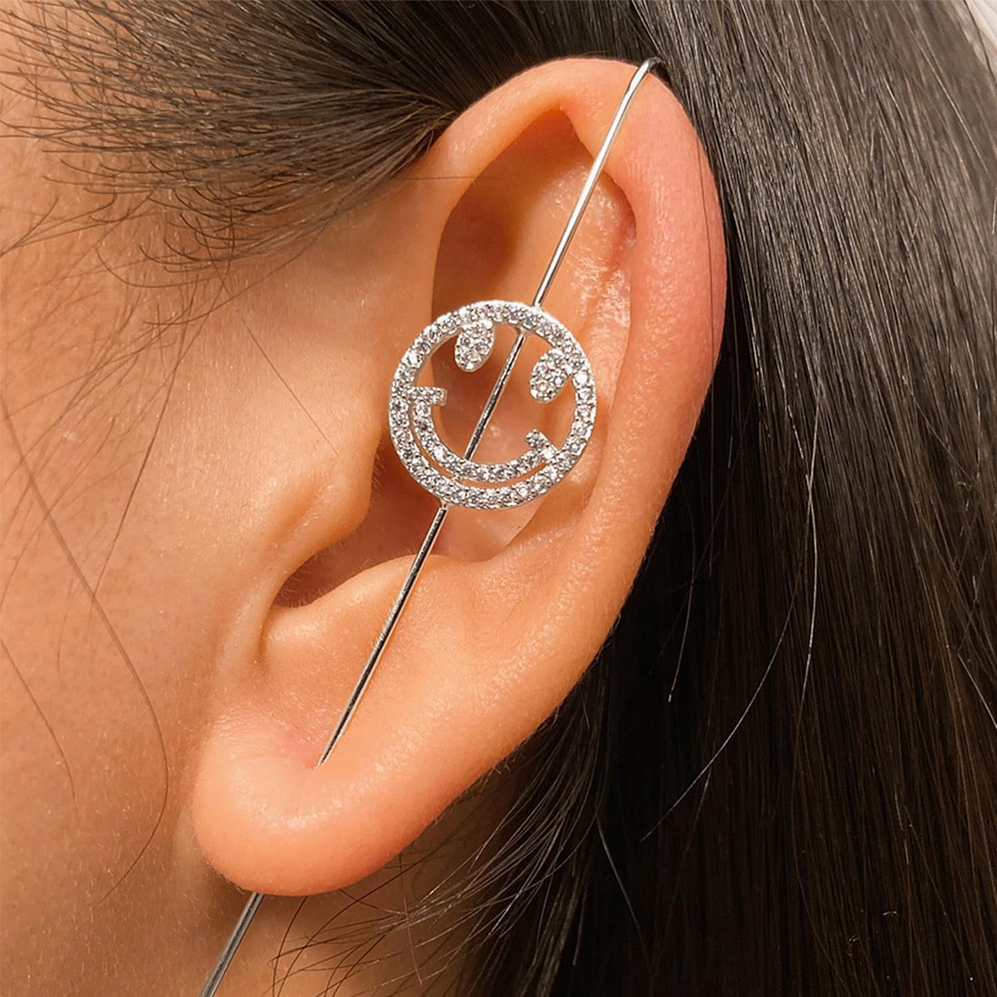 Vintage Ear Wrap Crawler Hook Earrings – Crystal CZ Ear Cuff Climbers | LiaLush