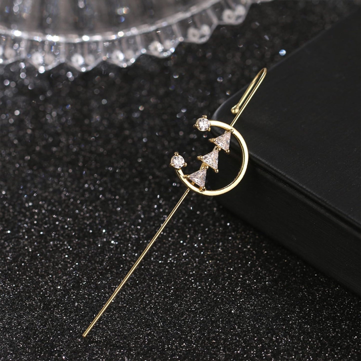 Vintage Ear Wrap Crawler Hook Earrings – Crystal CZ Ear Cuff Climbers | LiaLush