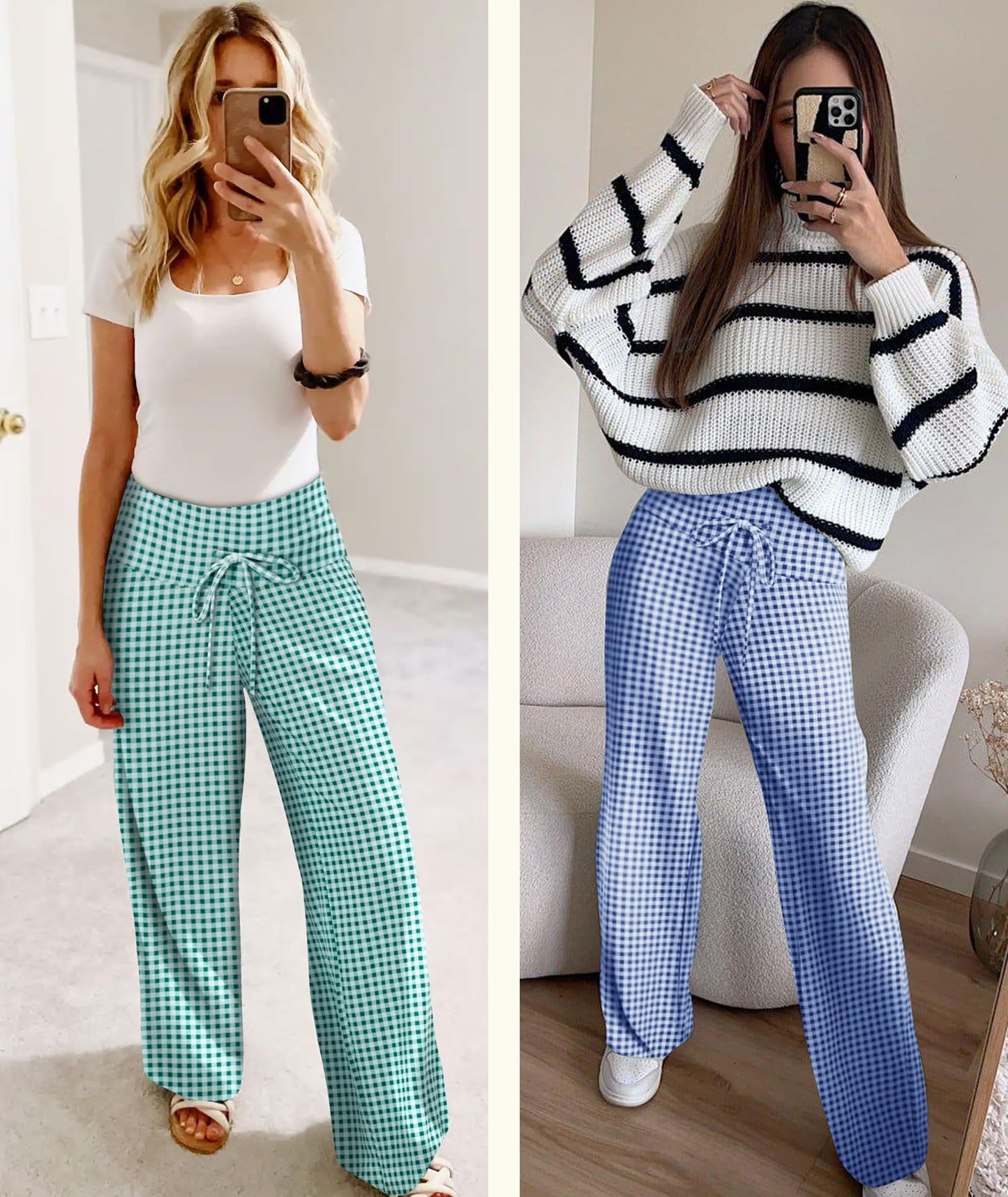LiaLush 3-Pack Women's Wide Leg Pants with Pockets – Casual Loose Yoga Trouser Sweatpants, Palazzo Lounge & Pajama Pants
